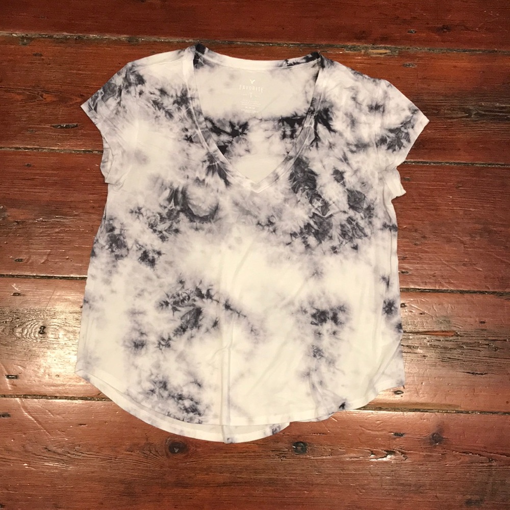American Eagle Tie-Dye “Favorite T” V-Neck Tee